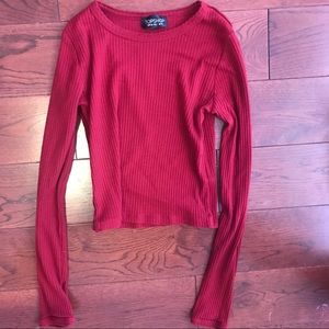 Top shop maroon ribbed crop top